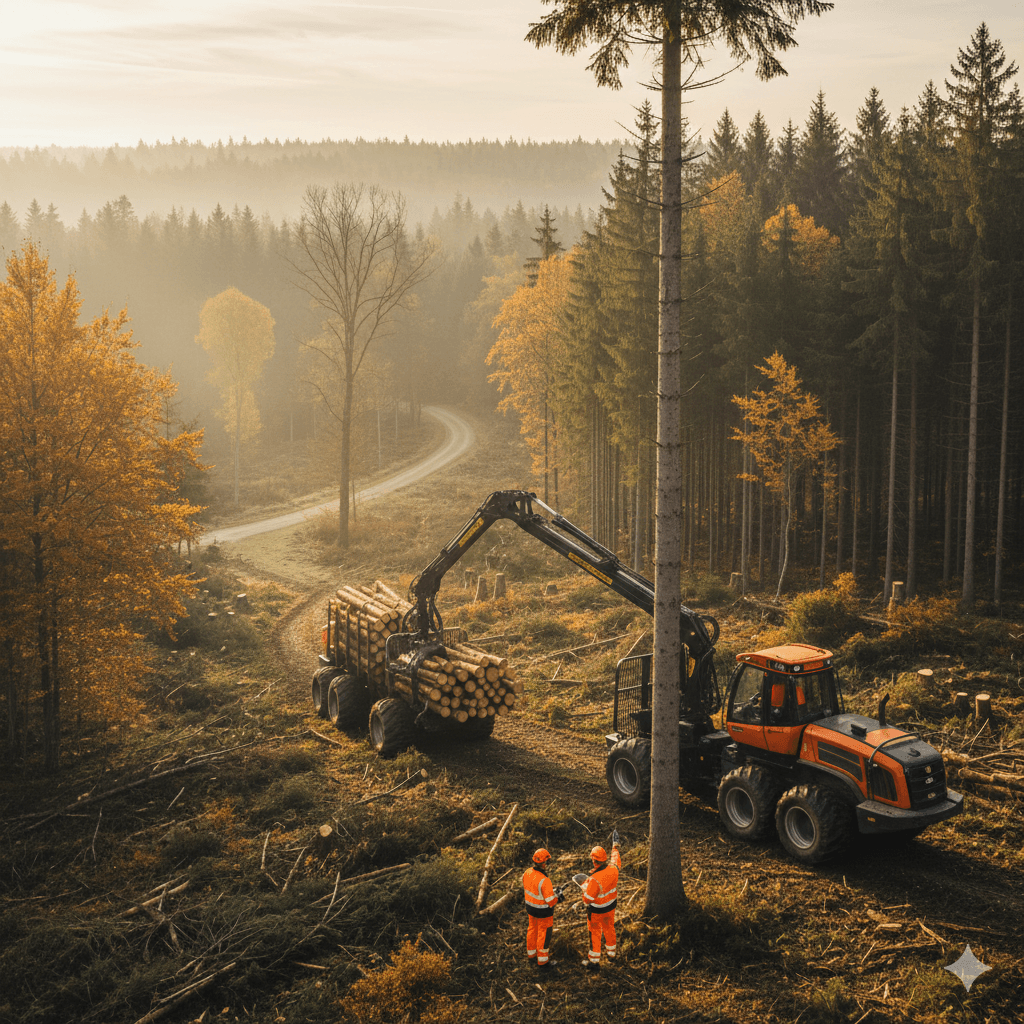 Forstarbeiten Hintergrund